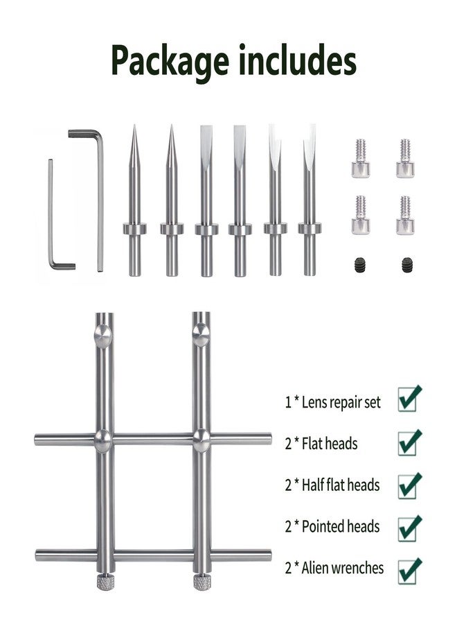 eTone Ultra Fine Photo Accessories Spanner Wrench Tool For SLR DSLR Large Format Camera Lens Repair Opening Retaining Ring Remover, Anti-Magnetic 3 Tips, 6 Screws and 2 Hexagon. - Image 2